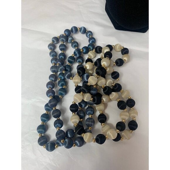 Vintage Satin Bead 30 Inch Necklaces - Picture 3 of 9